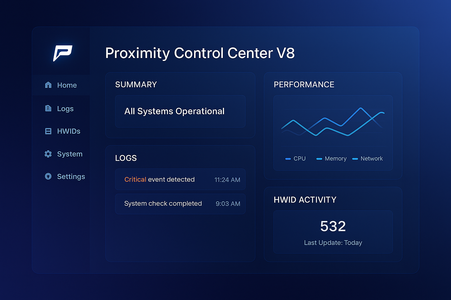 PROXIMITY CONTROL CENTER